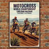 Vintages Carlsbad Raceway Motocross Wall Poster