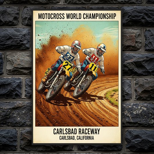 Vintages Carlsbad Raceway Motocross Wall Poster