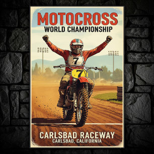 Vintages Carlsbad Raceway Motocross Wall Poster