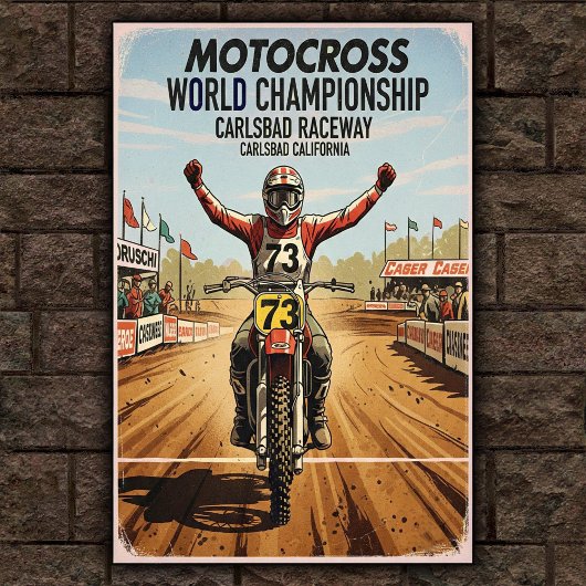 Vintages Carlsbad Raceway Motocross Wall Poster