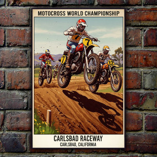 Vintages Carlsbad Raceway Motocross Wall Poster