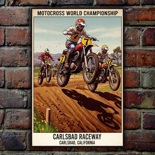 Vintages Carlsbad Raceway Motocross Wall Poster