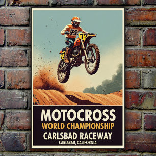 Vintages Carlsbad Raceway Motocross Wall Poster
