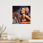 Vintages Casino Button-Up - Illustration Poster (Küche)