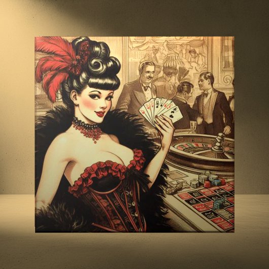 Vintages Casino Girl Fliese