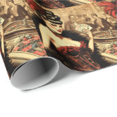 Vintages Casino Girl Geschenkpapier (Rolleneckpunkt)