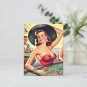 Vintages Casino Giro Postkarte (Stehend Vorderseite)