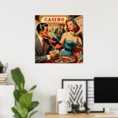 Vintages Casino Illustration Poster (Heimbüro)