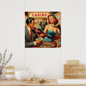 Vintages Casino Illustration Poster (Küche)