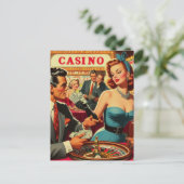 Vintages Casino Illustration Postkarte (Stehend Vorderseite)