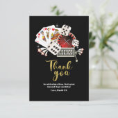 Vintages Casino, Poker, Erwachsene, danke Karte (Stehend Vorderseite)