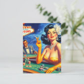 Vintages Casino Postkarte (Stehend Vorderseite)