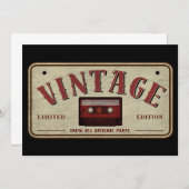 Vintages Cassette Tape Limited Edition Music Lover Einladung (Vorne/Hinten)