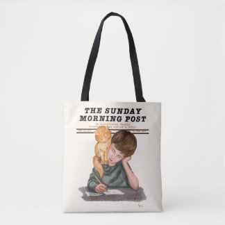 Vintages Cat & Boy Illustriert Magazin der 20er Ja Tasche