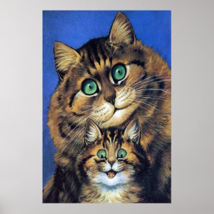 Vintages Cat Family Portrait Poster drucken