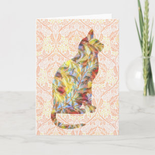 Vintages Cat Pattern auf Muster Art Note Card 6 Karte