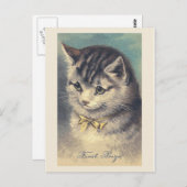 Vintages Cat Portrait Postcard "First Prize" Postkarte (Vorne/Hinten)