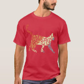Vintages Cat Sketch Retro T-Shirt (Vorderseite)