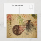Vintages Cat Theme | Postale | Katze Lady Postkarte (Vorne/Hinten)