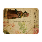 Vintages Cat Theme | Postale | Katzenbekleidung Magnet (Horizontal)