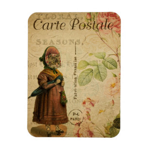 Vintages Cat Theme Postale Katzenbekleidung Magnet