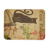 Vintages Cat Theme | Postale | Schwarze Katze Magnet (Horizontal)