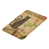 Vintages Cat Theme | Postale | Schwarze Katze Magnet (Linke Seite)