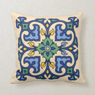 Vintages Catalina Island Tile Design Kissen