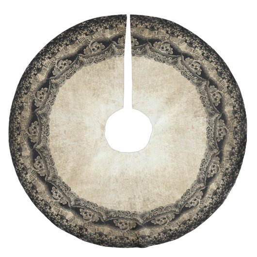 Vintages Catrina Calavera Polyester Weihnachtsbaumdecke (Vorderseite)