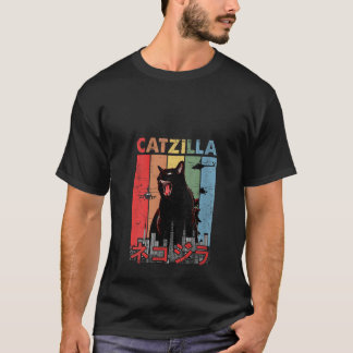 Vintages Catzilla T-Shirt Funny Kitten und Cat Lov