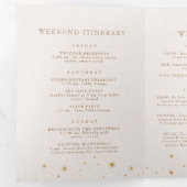 Vintages Celestial Star Moon Folded Wedding Progra Dreifach Gefaltete Einladung (Innen Erste Seite)