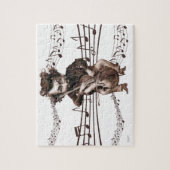 Vintages Cello-Spiel mit Musik Puzzle (Vertikal)