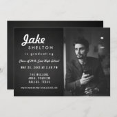 Vintages Chalkboard Abschluss Foto Einladung (Vorne/Hinten)