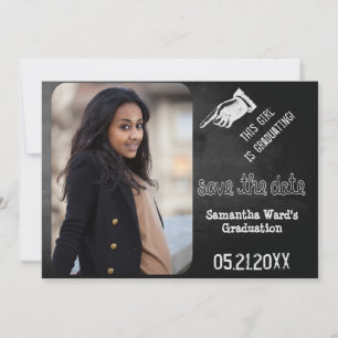 Vintages Chalkboard Abschluss Foto Save the Date