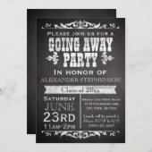 Vintages Chalkboard auf Abreise/Abitur Einladung (Vorne/Hinten)