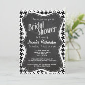 Vintages Chalkboard-Aussehen; Schwarz-Weiß-Hahnent Einladung (Stehend Vorderseite)