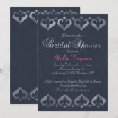 Vintages Chalkboard Brautparty | Dunkelblau Einladung (Vorne/Hinten)