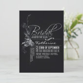 Vintages Chalkboard Brautparty Einladung (Stehend Vorderseite)