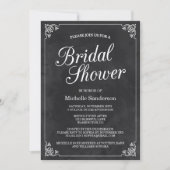 Vintages Chalkboard-Brautparty Einladung (Vorderseite)