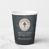 Vintages Chalkboard Company Logo Papier Kaffeekäse Pappbecher (Rückseite)