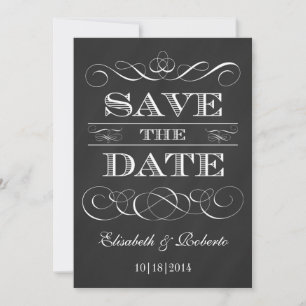 Vintages Chalkboard Eleganter alter Stil Save the  Date