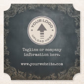 Vintages Chalkboard-Firmenlogo Untersetzer (Vorderseite)