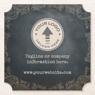 Vintages Chalkboard-Firmenlogo Untersetzer