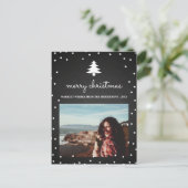 Vintages Chalkboard Frohe Weihnachten | Tree-Foto (Stehend Vorderseite)