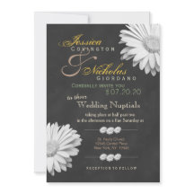 Vintages Chalkboard Gerbera Floral Wedites