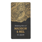 Vintages Chalkboard Gold Bohemische Hochzeitswein (Vorne)