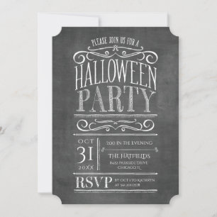Vintages Chalkboard Halloween-Party laden ein Einladung
