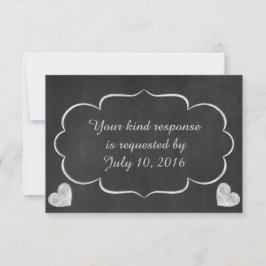 Vintages Chalkboard Heart Wedding RSVP