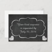 Vintages Chalkboard Heart Wedding RSVP (Vorne/Hinten)