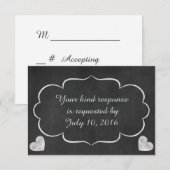 Vintages Chalkboard Heart Wedding RSVP Karte (Vorne/Hinten)